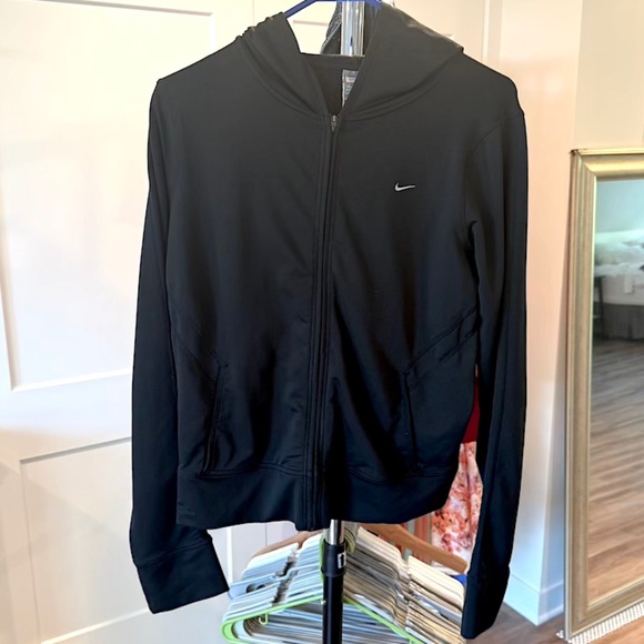 Nike FitDry Women’s Black Full Zip Hooded Sweater Jacket - Large (EUC) - Picture 1 of 12